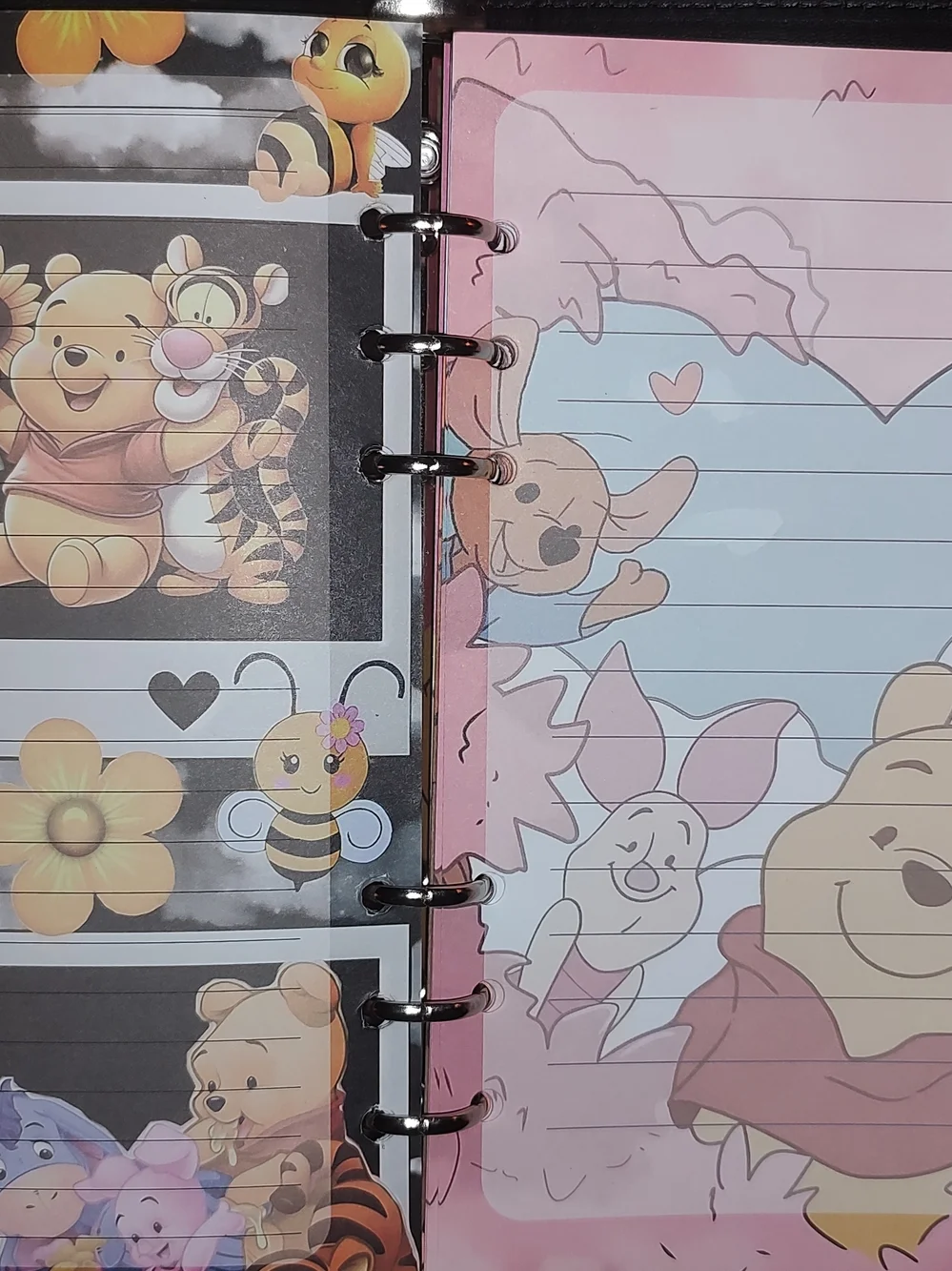 Winnie the Pooh Colorful Illustrated A5 Binder With Paper